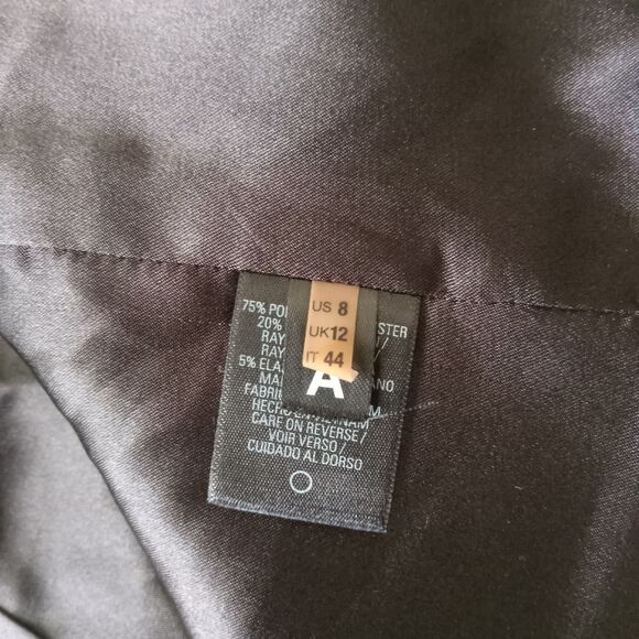 T Tahari Black and Gray Button Front Embellished Fitted Blazer Jacket Women's 8 - Picture 4 of 13